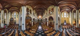 Panorama of the interior of the Jakarta Cathedral