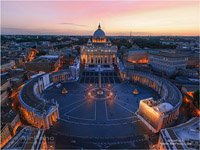 St. Peter’s Basilica and Saint Peter's Square at dusk