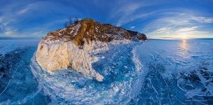 Ice at the Budun Cape, Baikal Lake, Russia
