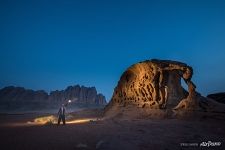 In Wadi Rum at night