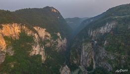 View from the glass bridge to the Zhangjiajie National Forest Park