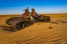 Soviet tanks in the sands of the Sahara Soviet tanks in the sands of the Sahara